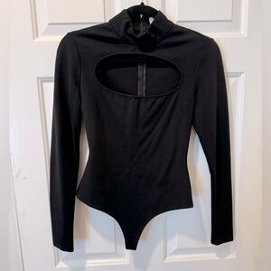 LPA peekaboo black bodysuit